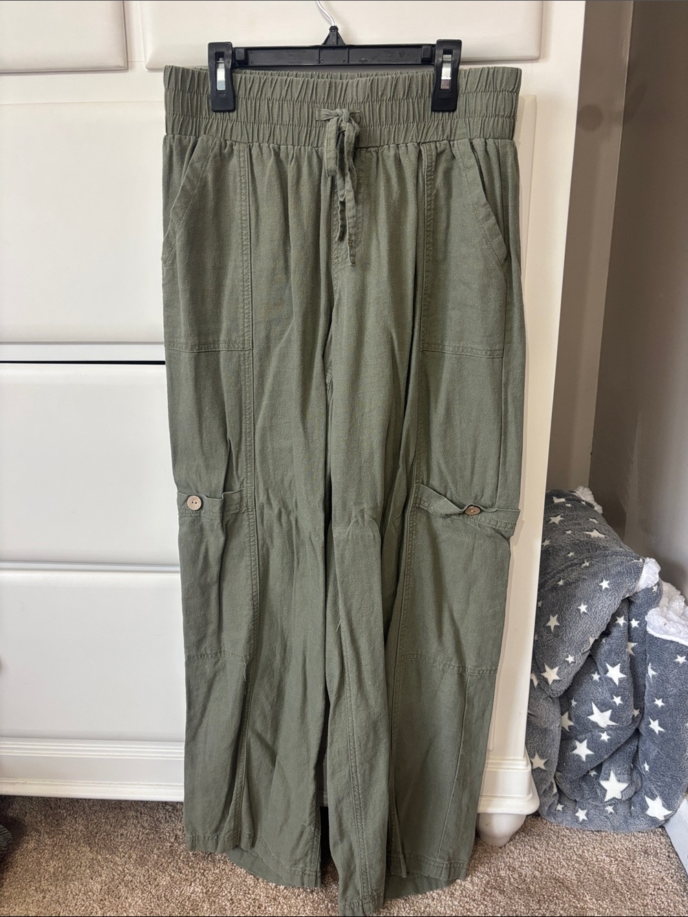 Rewash Olive Cargo Drawstring Utility Pants
